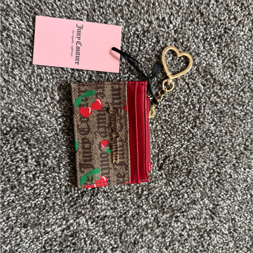 Juicy Couture Red and Brown Cherry Card Holder